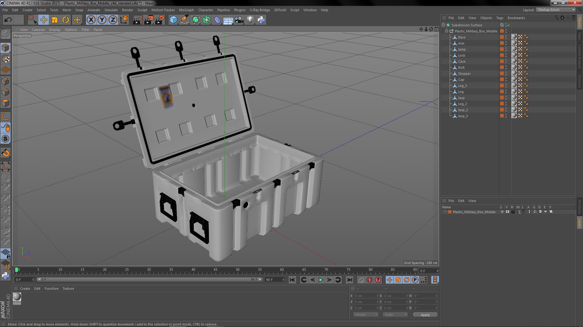 Plastic Military Box Middle 3D