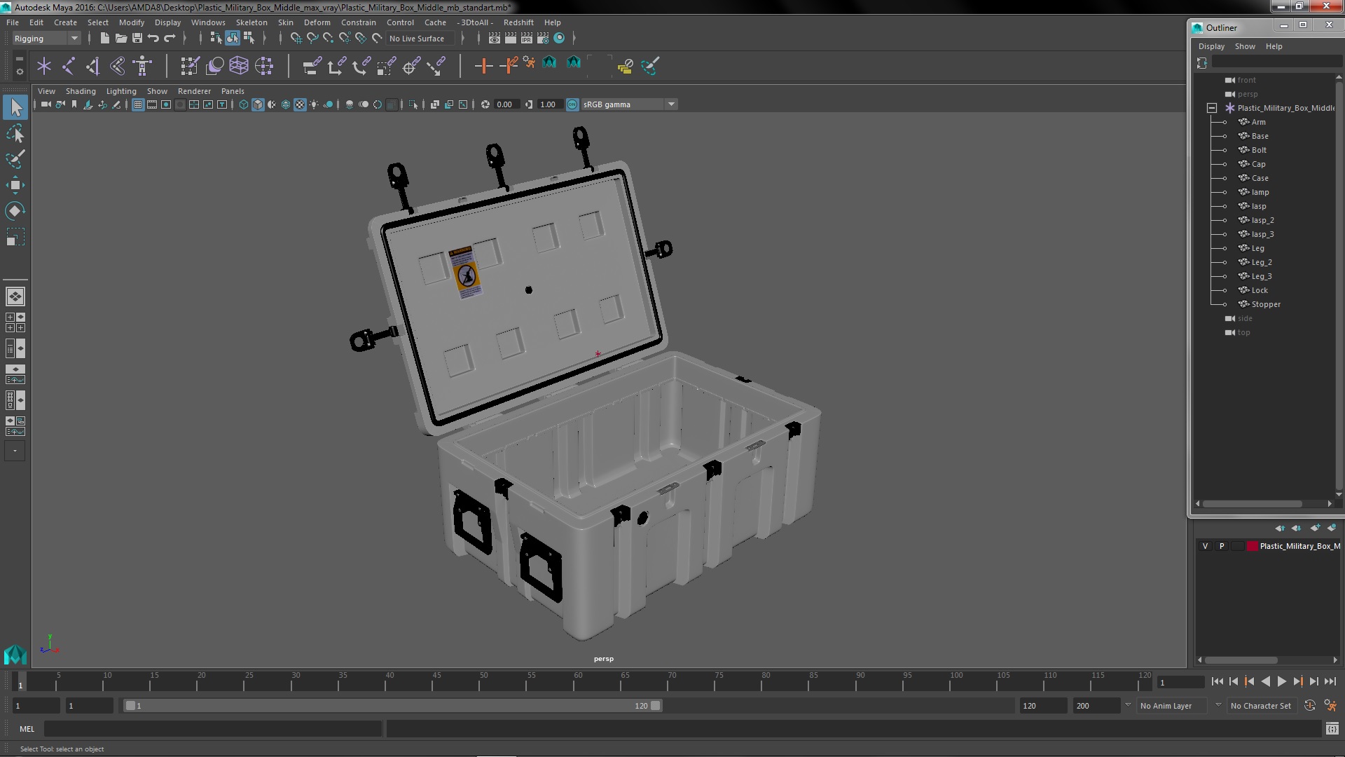 Plastic Military Box Middle 3D