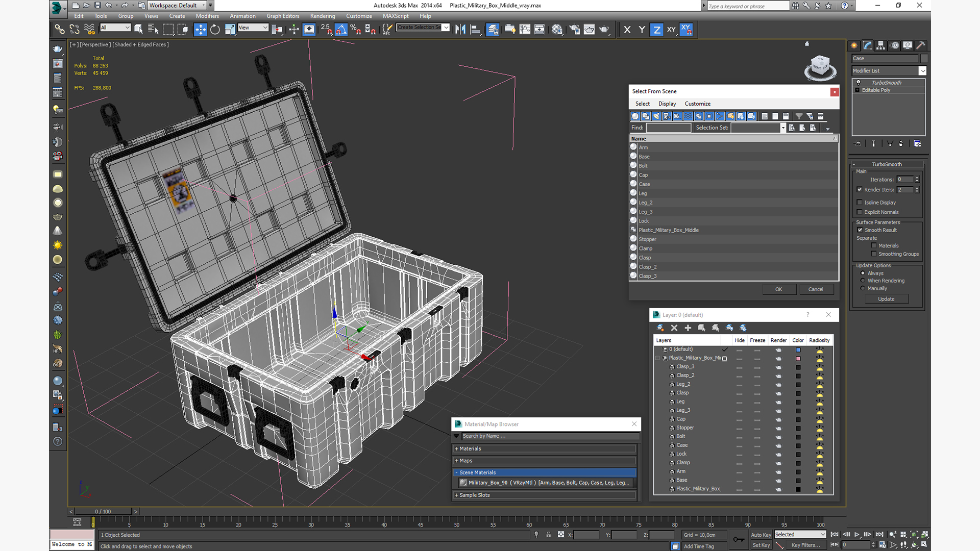 Plastic Military Box Middle 3D