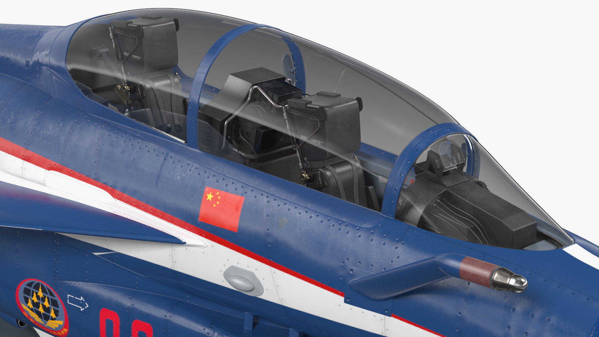 3D model Chengdu J10 S Aerobatic Team Tandem Seated Armed Rigged