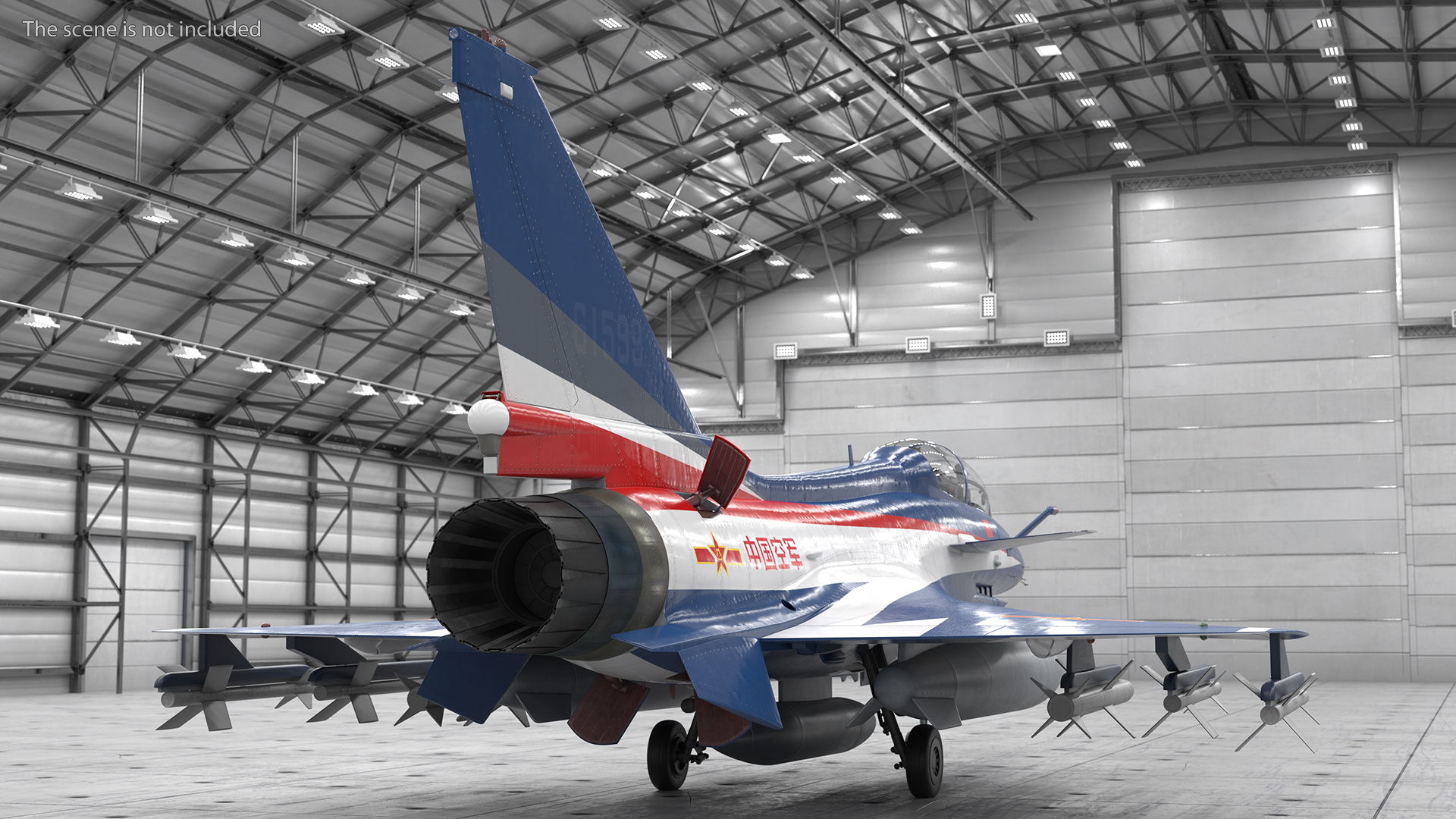 3D model Chengdu J10 S Aerobatic Team Tandem Seated Armed Rigged