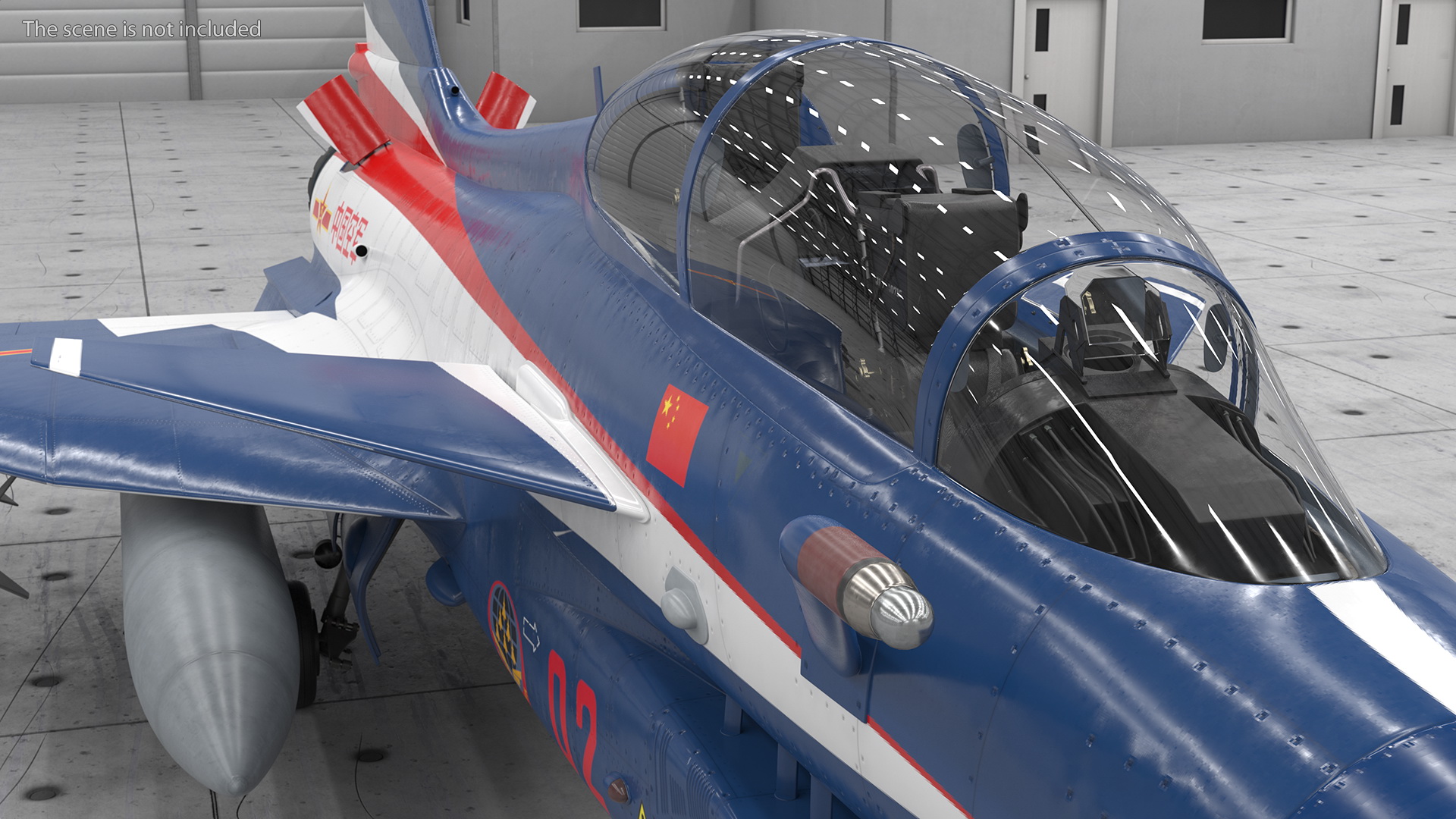3D model Chengdu J10 S Aerobatic Team Tandem Seated Armed Rigged