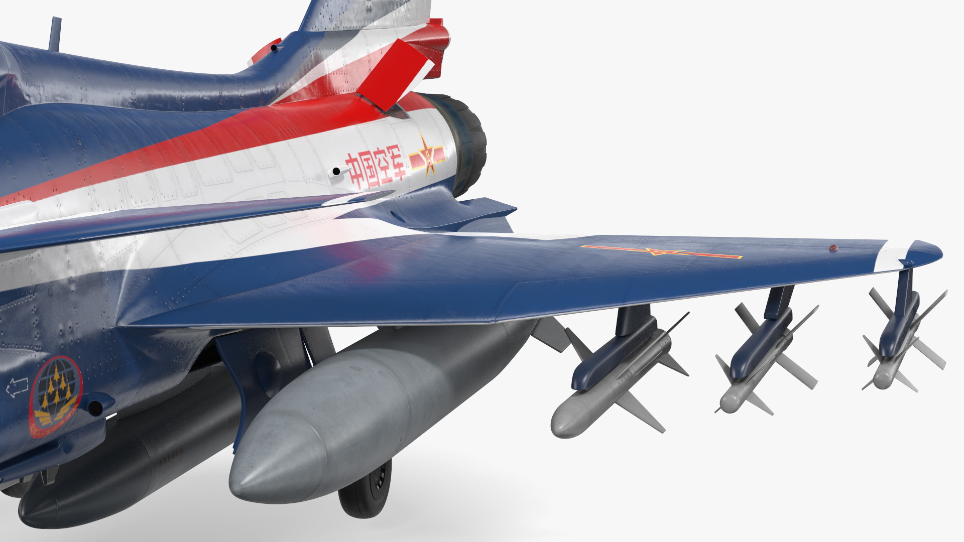 3D model Chengdu J10 S Aerobatic Team Tandem Seated Armed Rigged