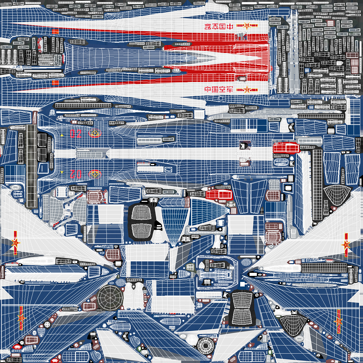 3D model Chengdu J10 S Aerobatic Team Tandem Seated Armed Rigged