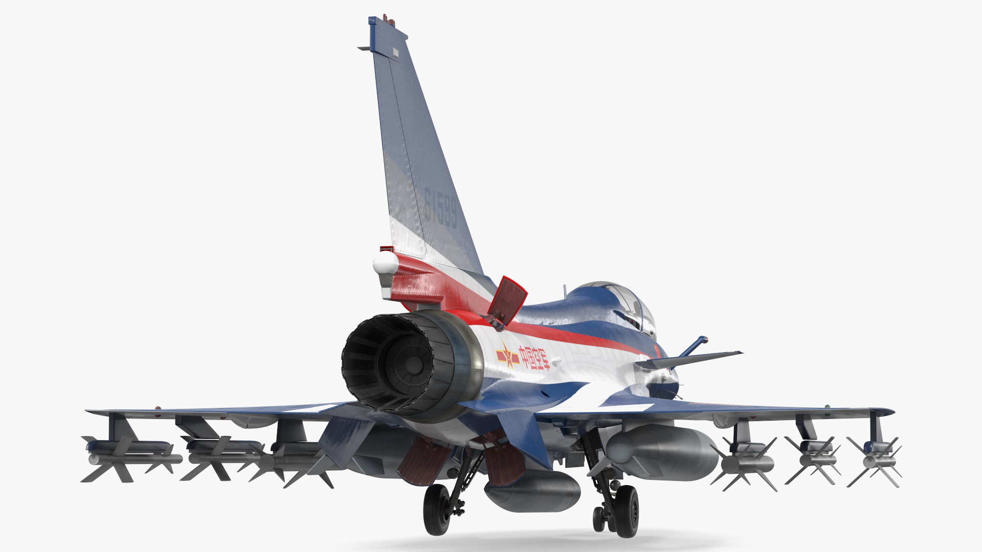 3D model Chengdu J10 S Aerobatic Team Tandem Seated Armed Rigged