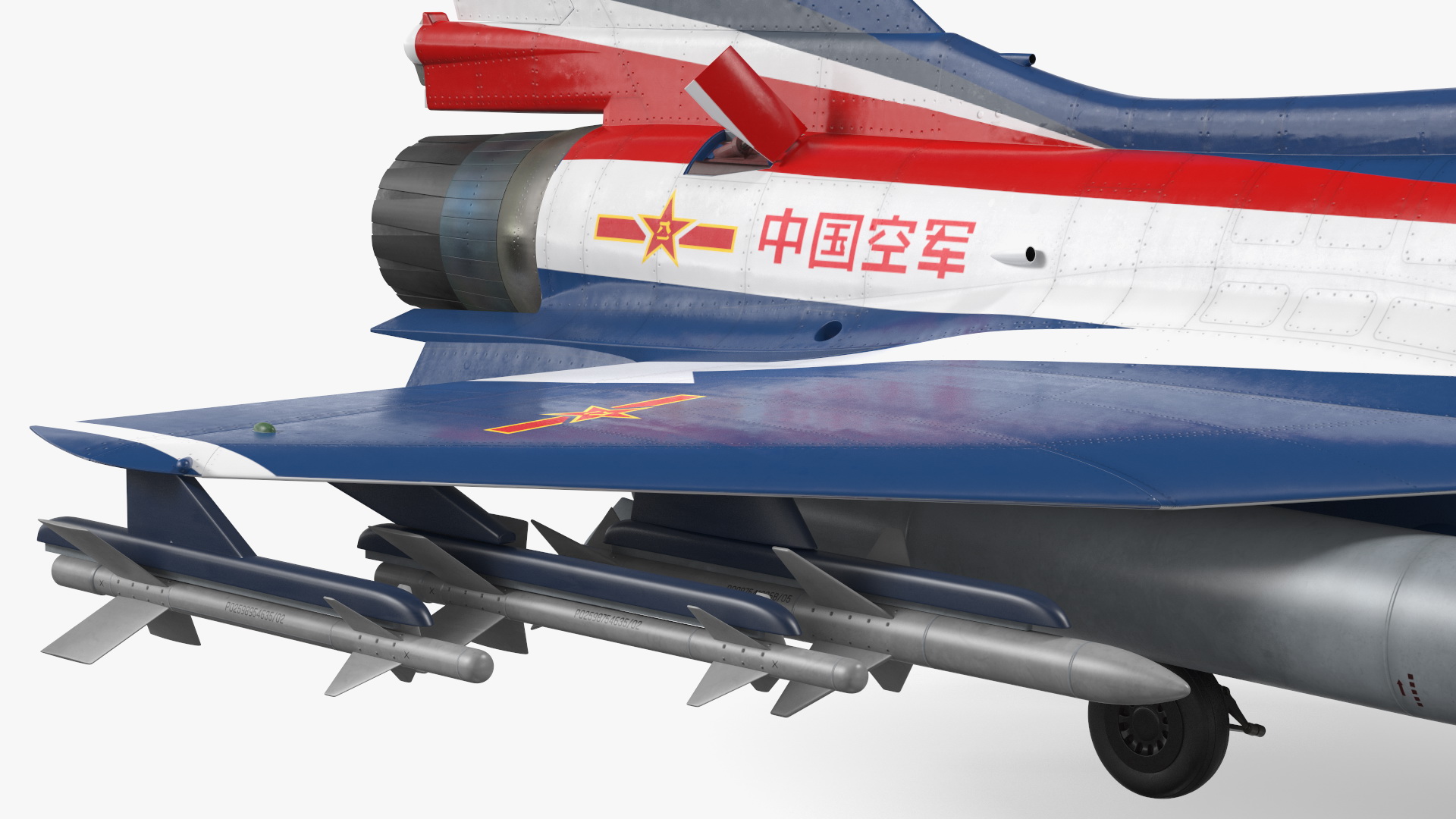 3D model Chengdu J10 S Aerobatic Team Tandem Seated Armed Rigged