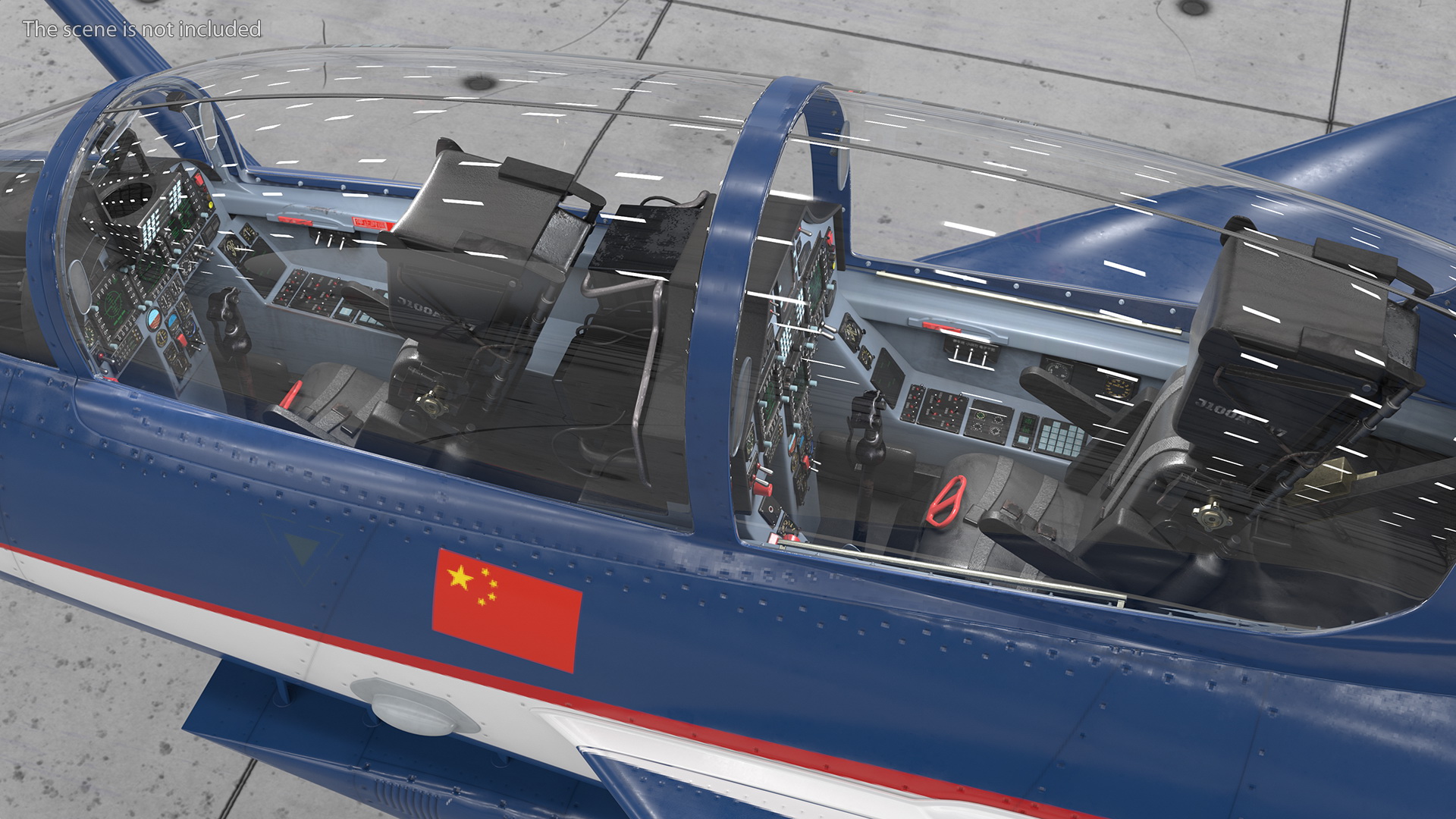 3D model Chengdu J10 S Aerobatic Team Tandem Seated Armed Rigged