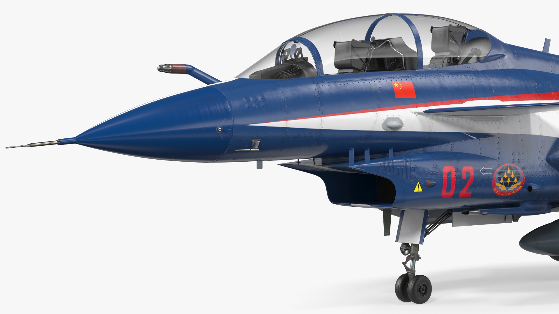 3D model Chengdu J10 S Aerobatic Team Tandem Seated Armed Rigged