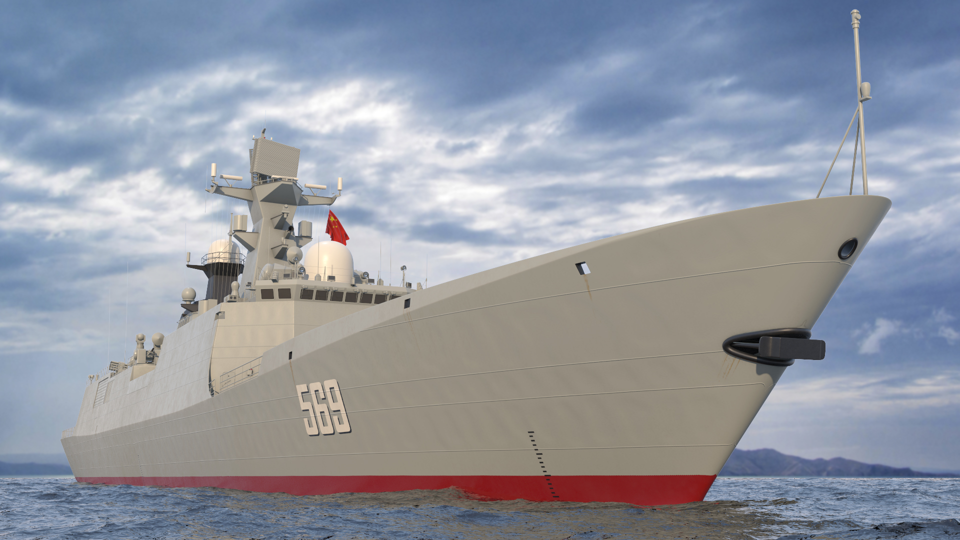 Type 054A Frigate Rigged 3D model