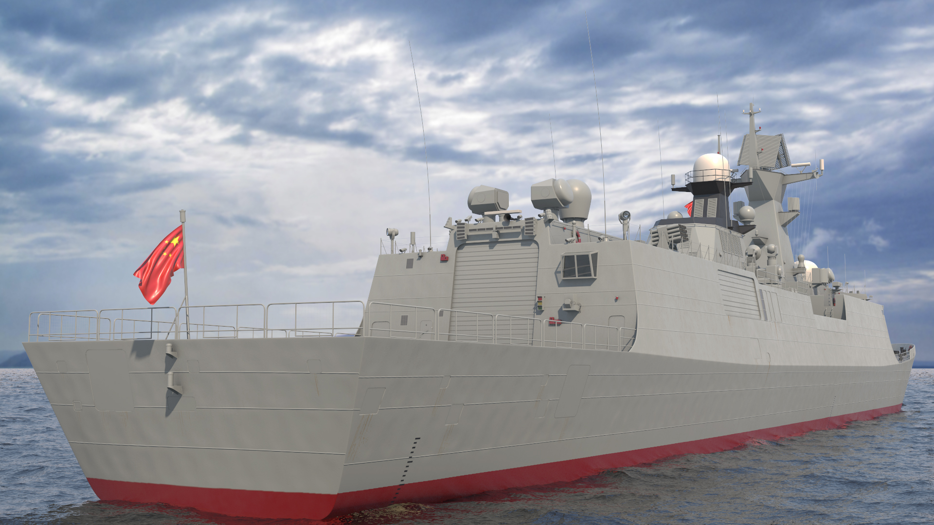 Type 054A Frigate Rigged 3D model