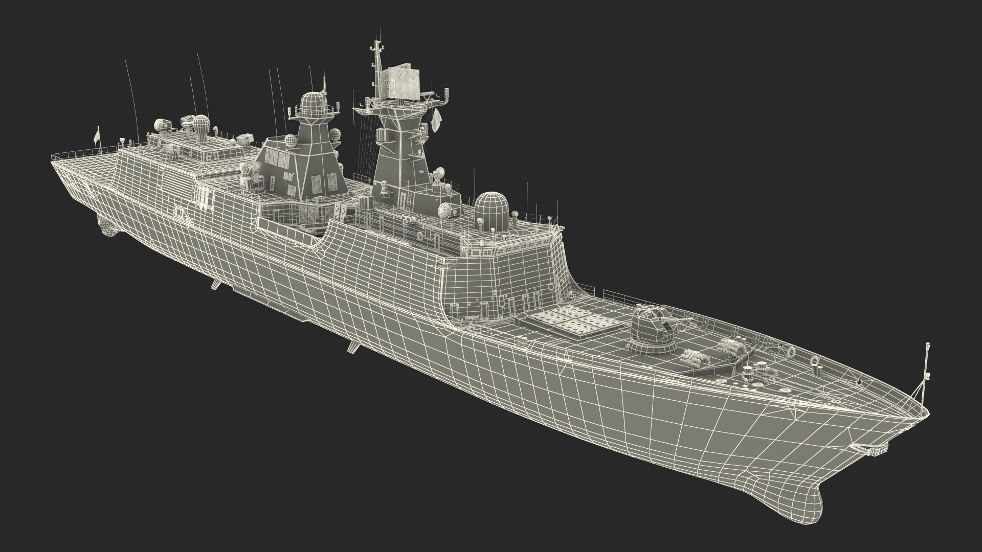 Type 054A Frigate Rigged 3D model