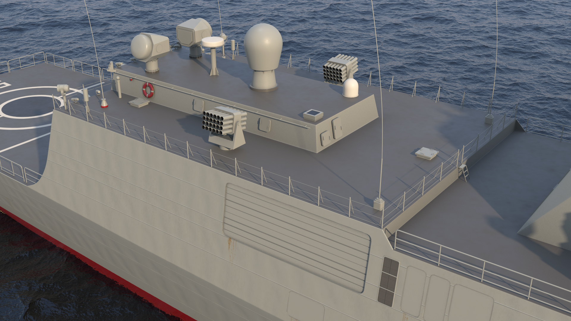 Type 054A Frigate Rigged 3D model