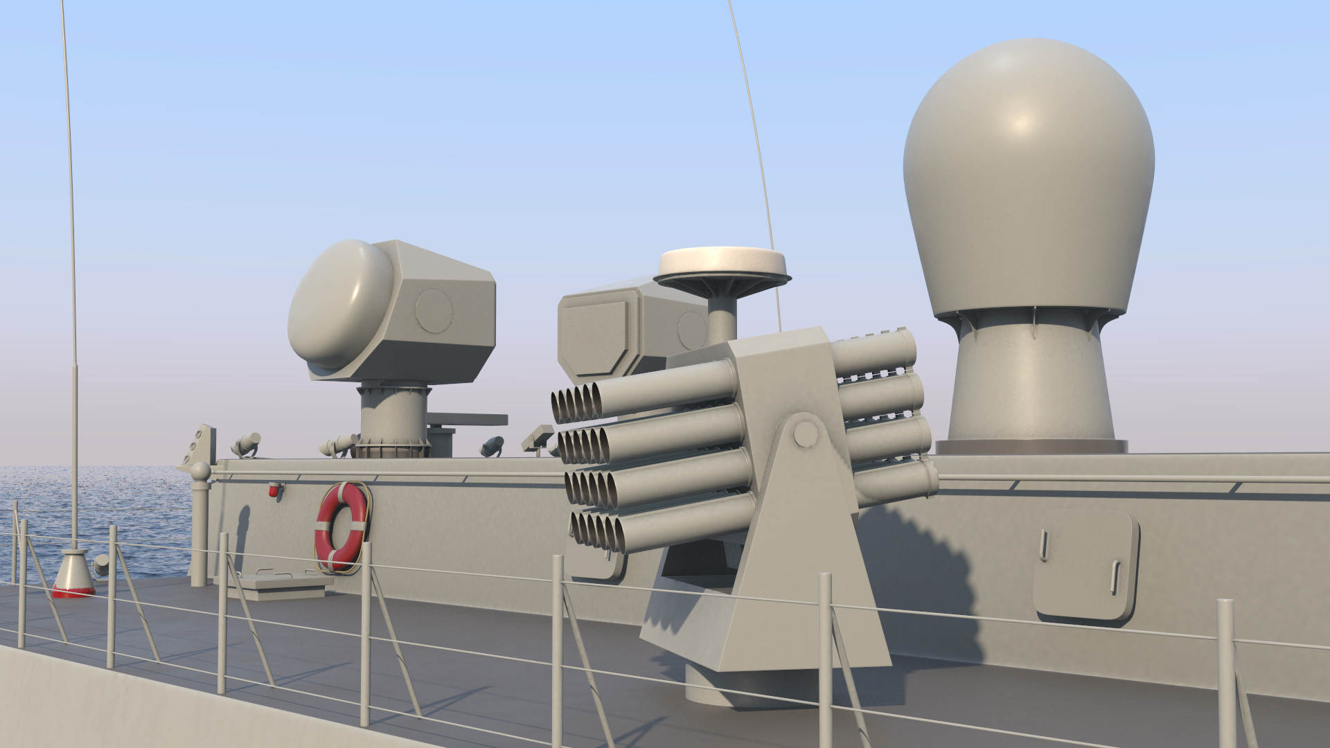 Type 054A Frigate Rigged 3D model