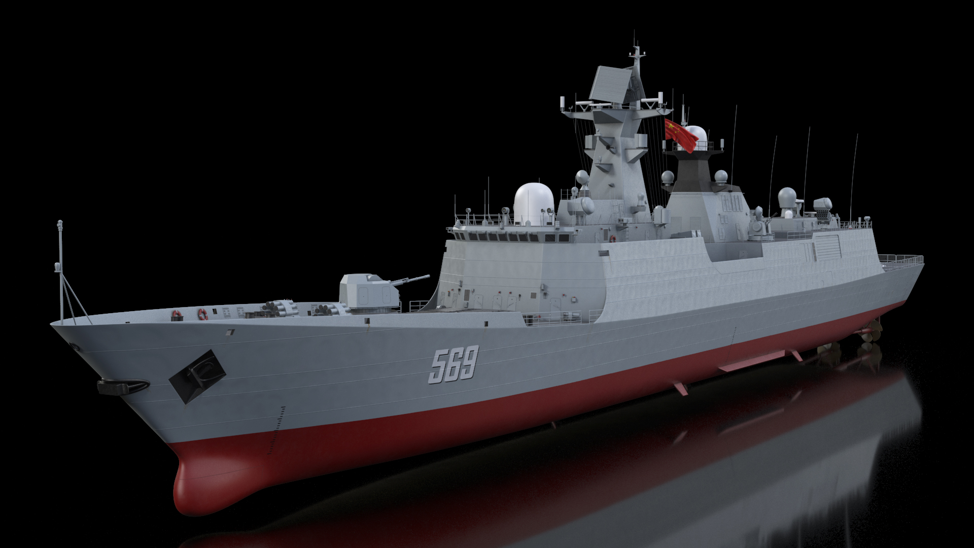 Type 054A Frigate Rigged 3D model