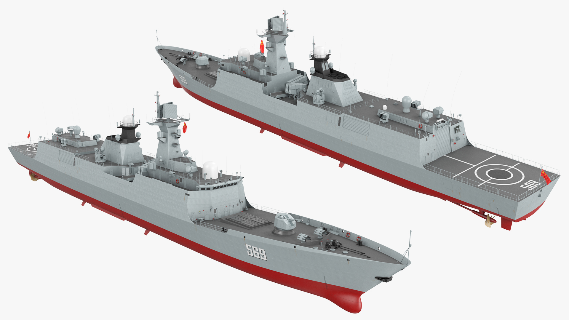 Type 054A Frigate Rigged 3D model