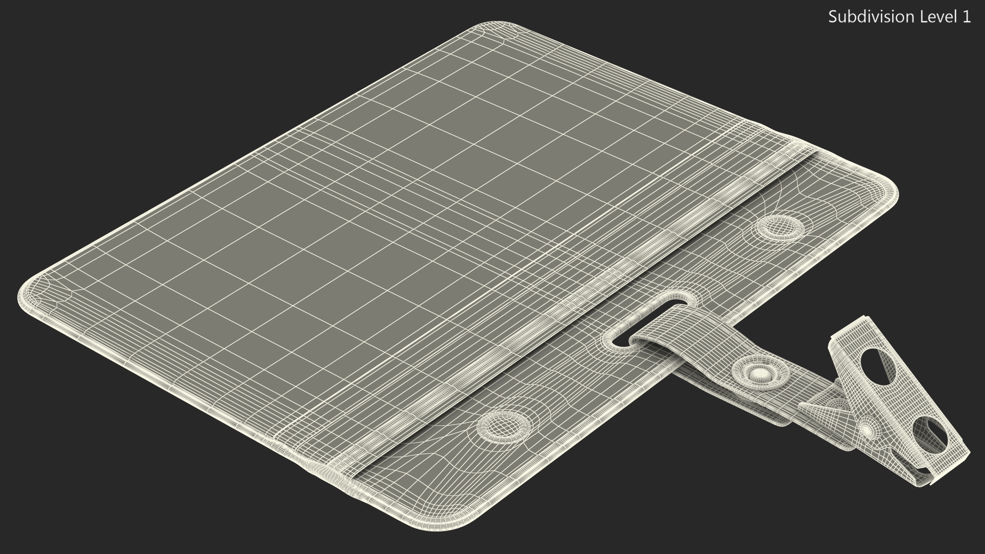 Horizontal Clear ID Badge Holder 3D