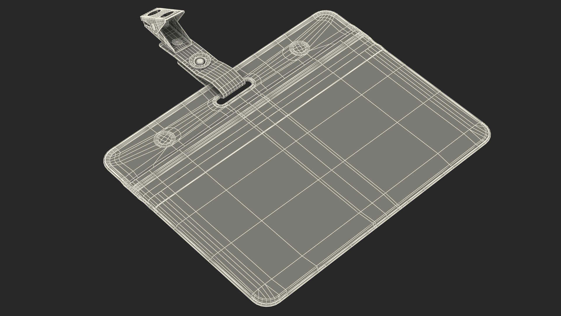Horizontal Clear ID Badge Holder 3D