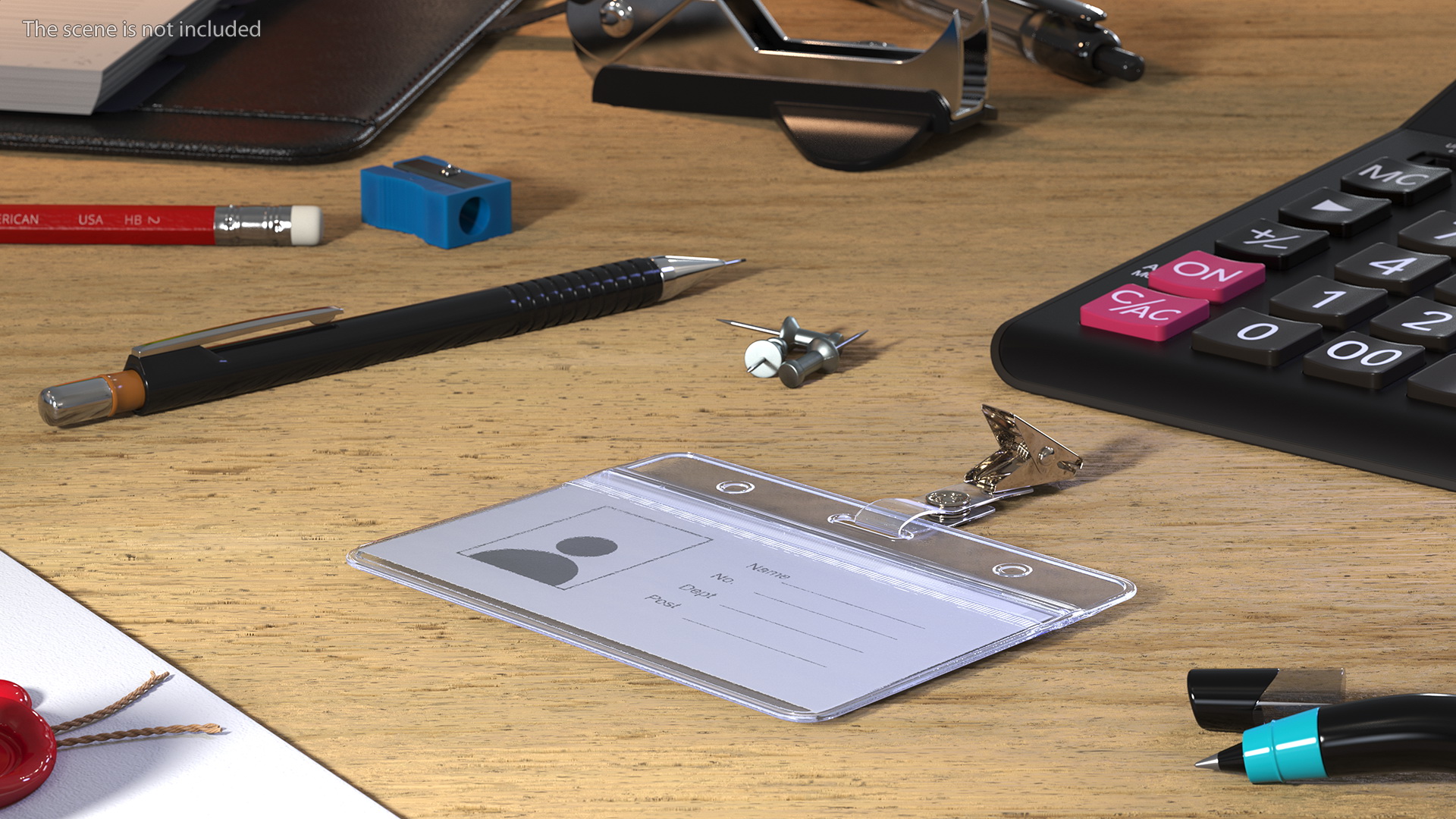 Horizontal Clear ID Badge Holder 3D