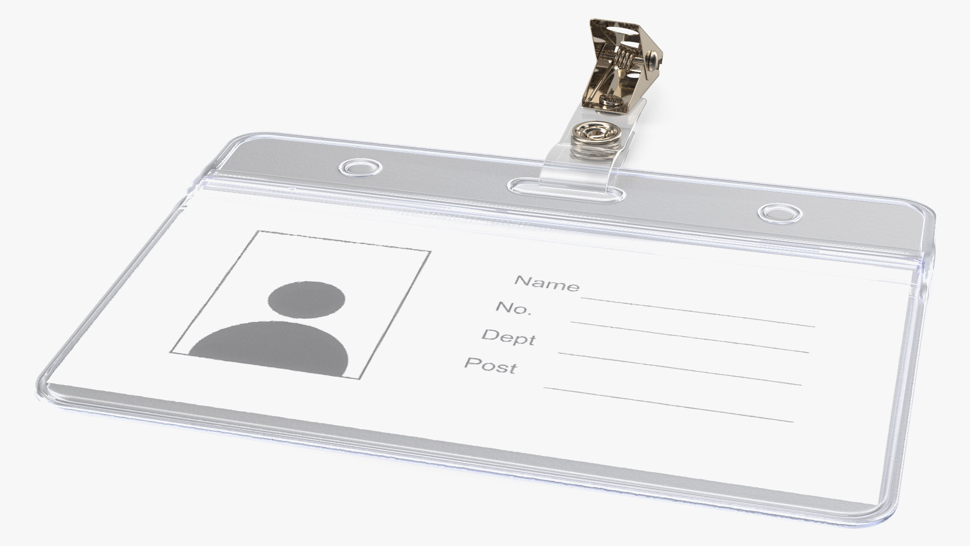 Horizontal Clear ID Badge Holder 3D