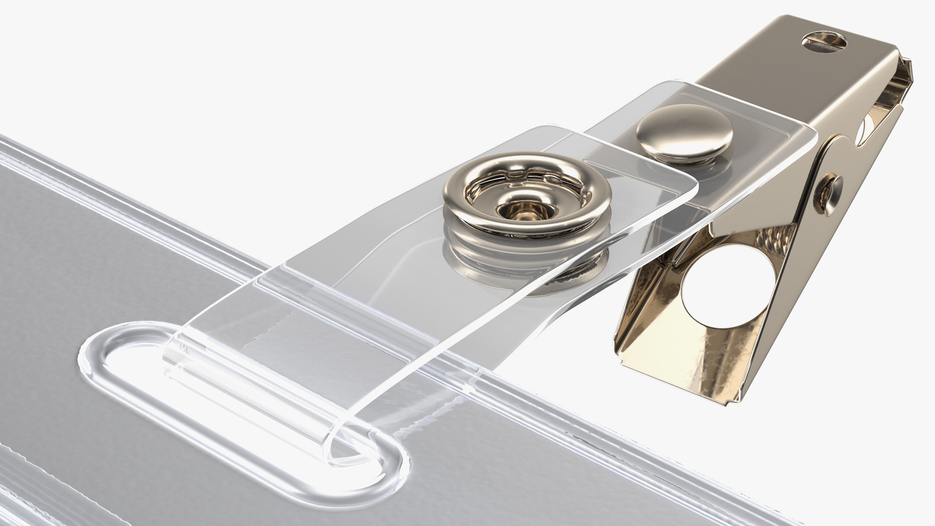 Horizontal Clear ID Badge Holder 3D