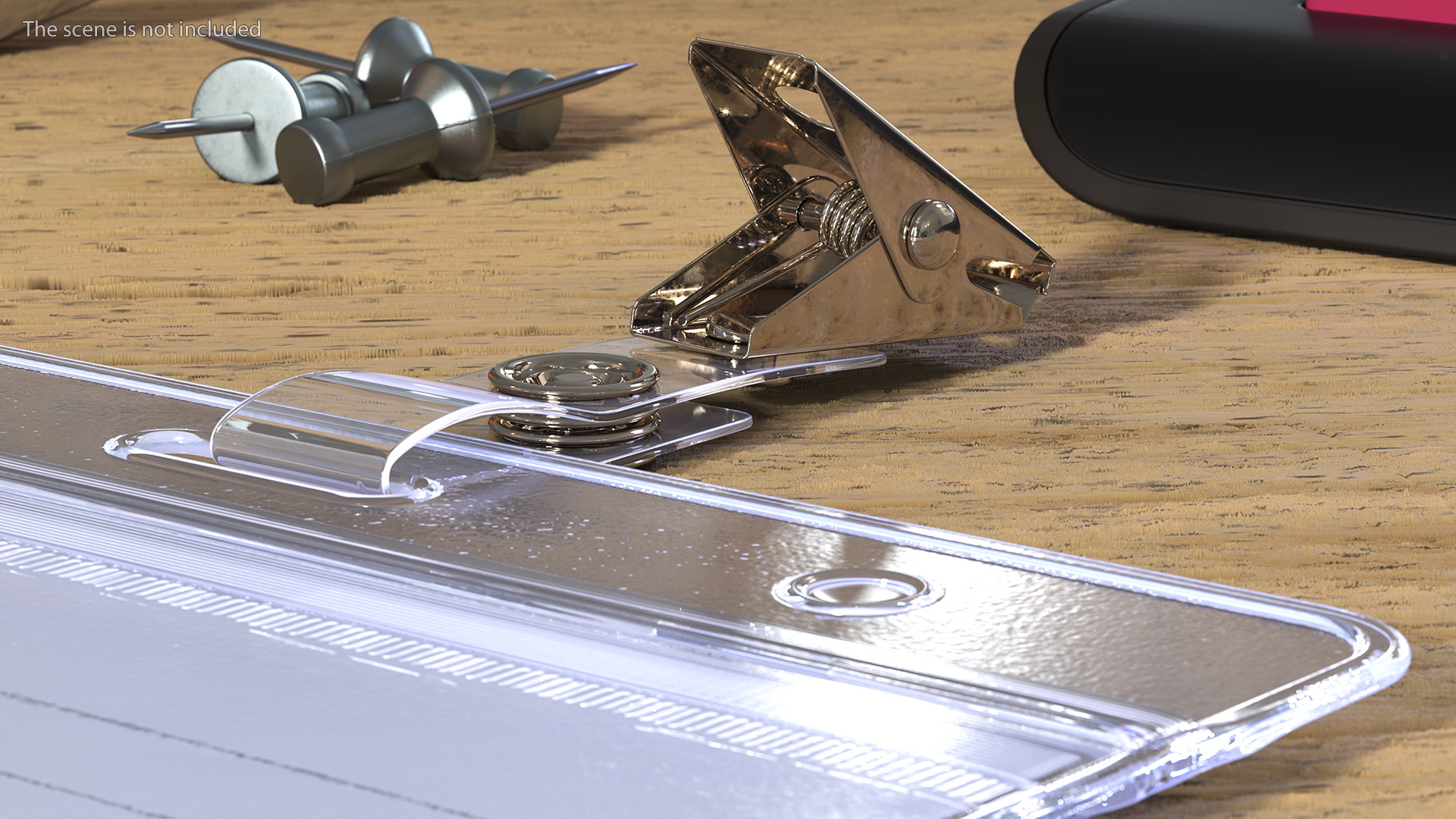 Horizontal Clear ID Badge Holder 3D