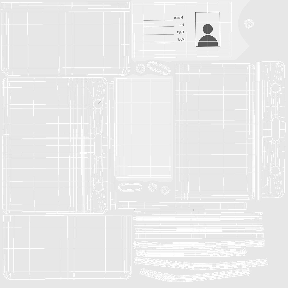 Horizontal Clear ID Badge Holder 3D