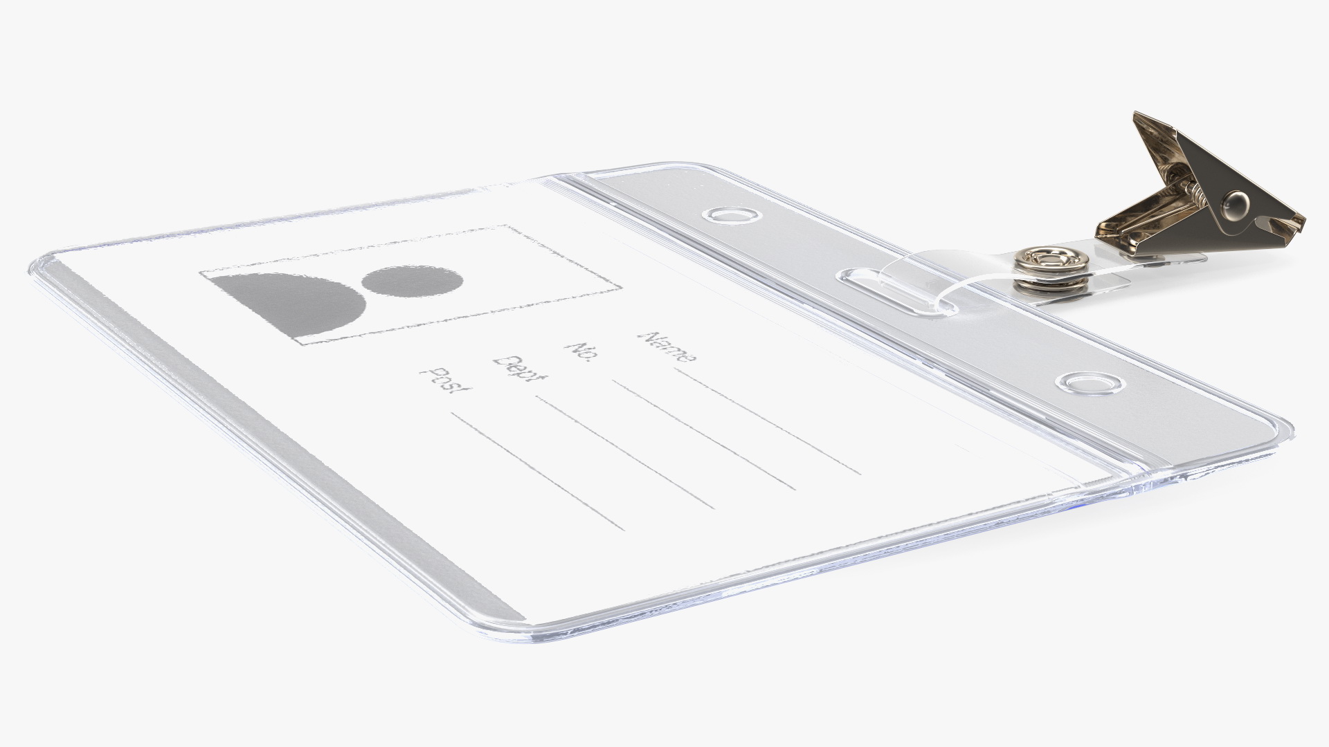 Horizontal Clear ID Badge Holder 3D