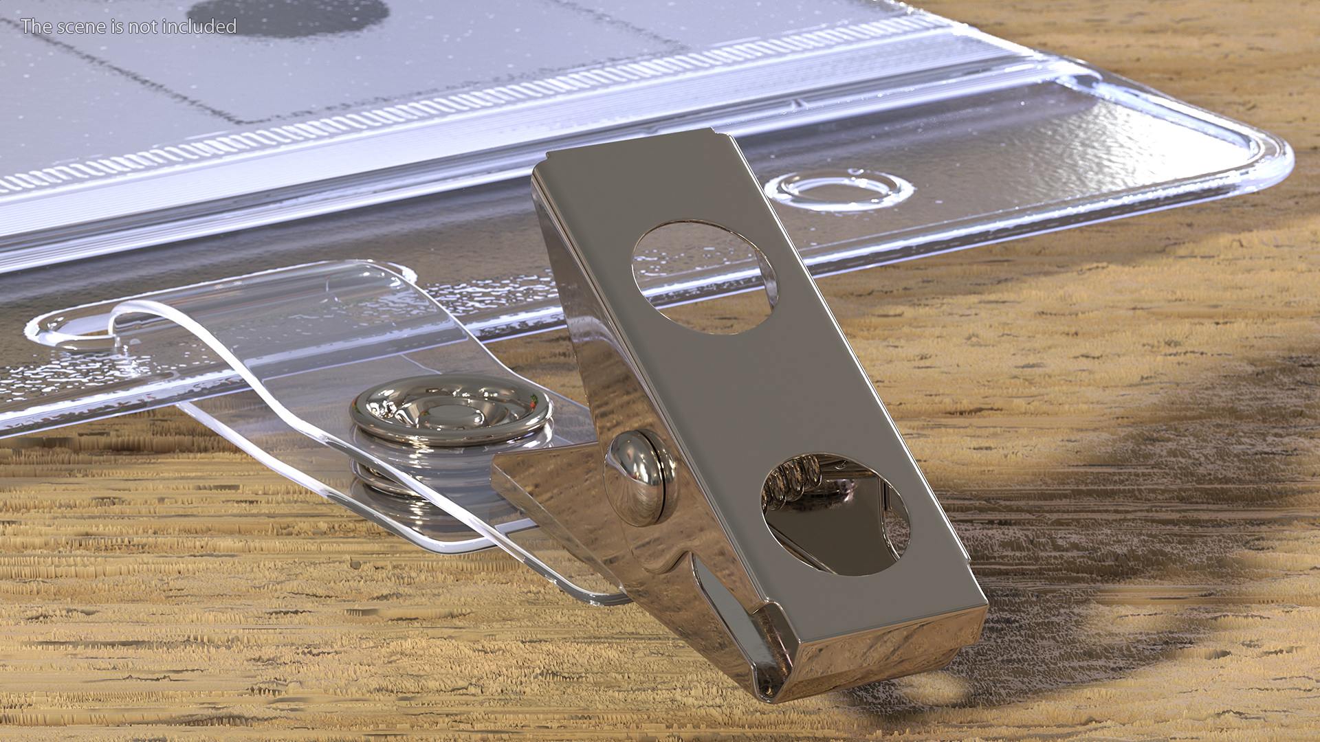 Horizontal Clear ID Badge Holder 3D