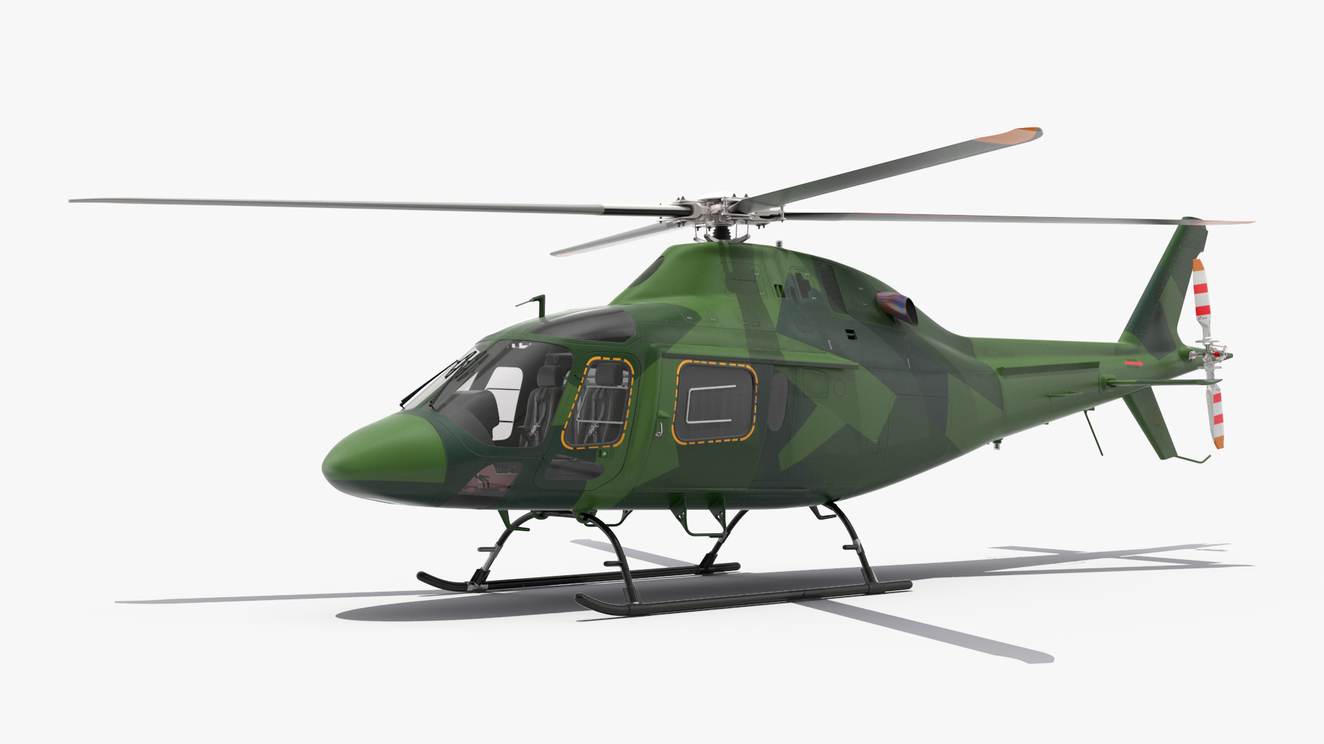 3D Army Helicopter AgustaWestland AW119 Rigged model