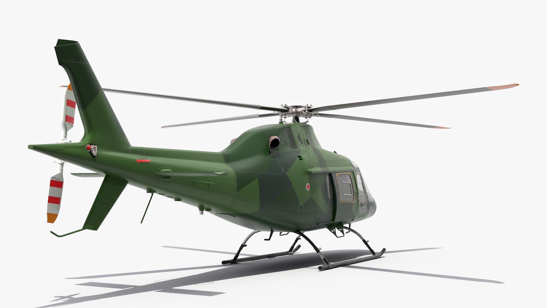 3D Army Helicopter AgustaWestland AW119 Rigged model