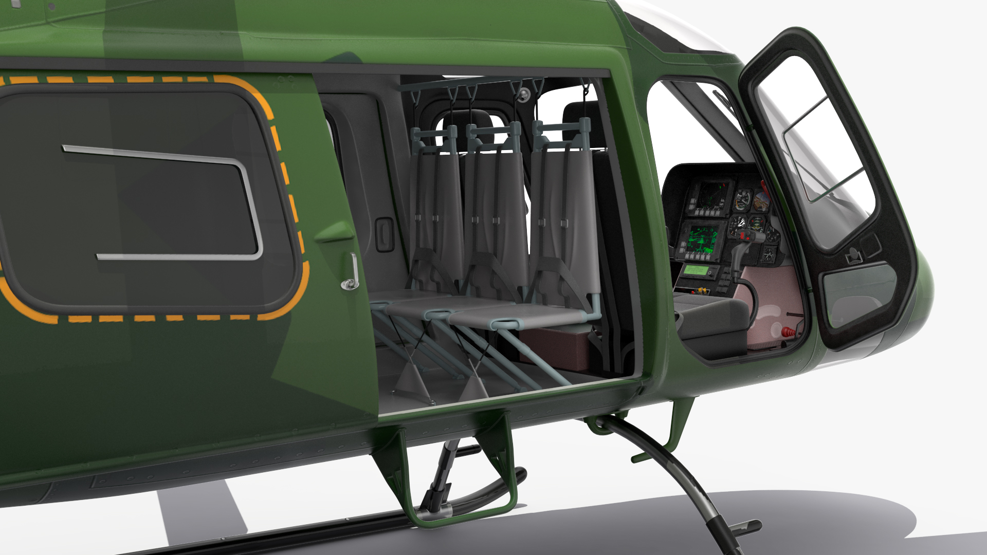 3D Army Helicopter AgustaWestland AW119 Rigged model