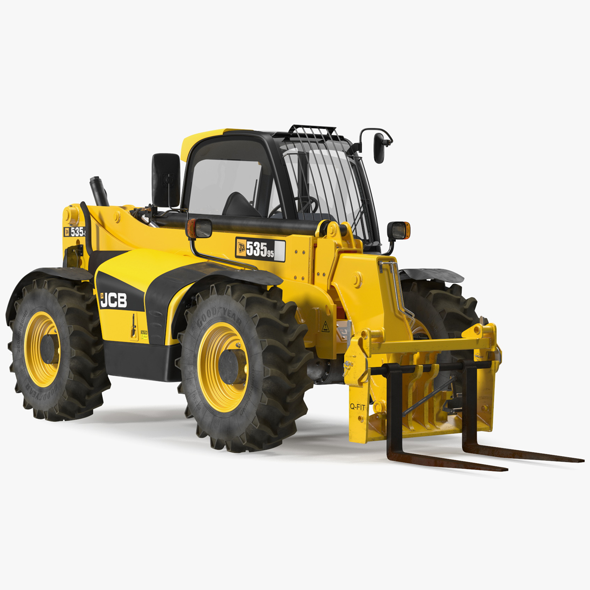 3D model Telehandler JCB 535 Rigged for Maya