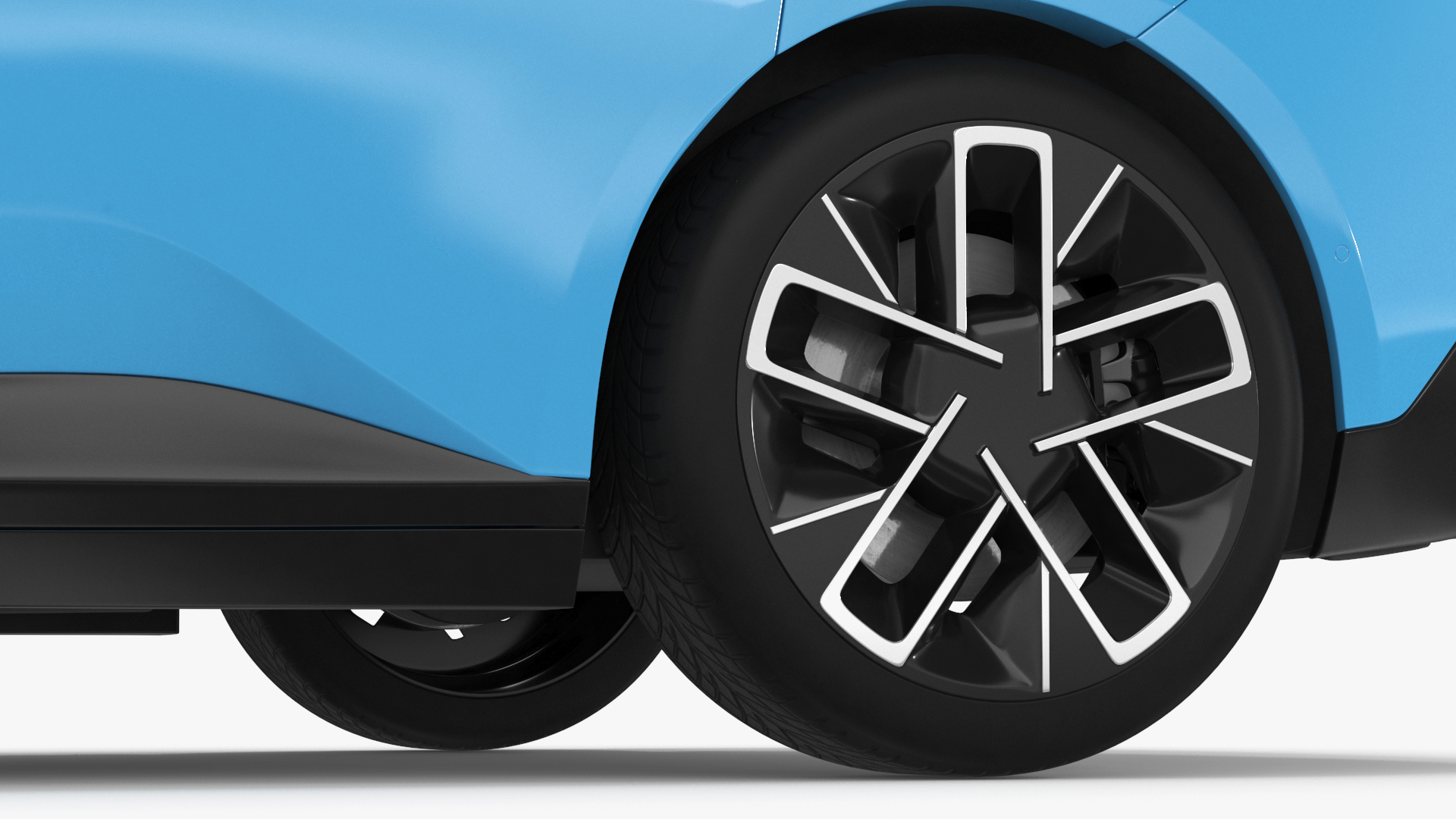 Generic Luxury Electric Sedan Blue Color Rigged 3D