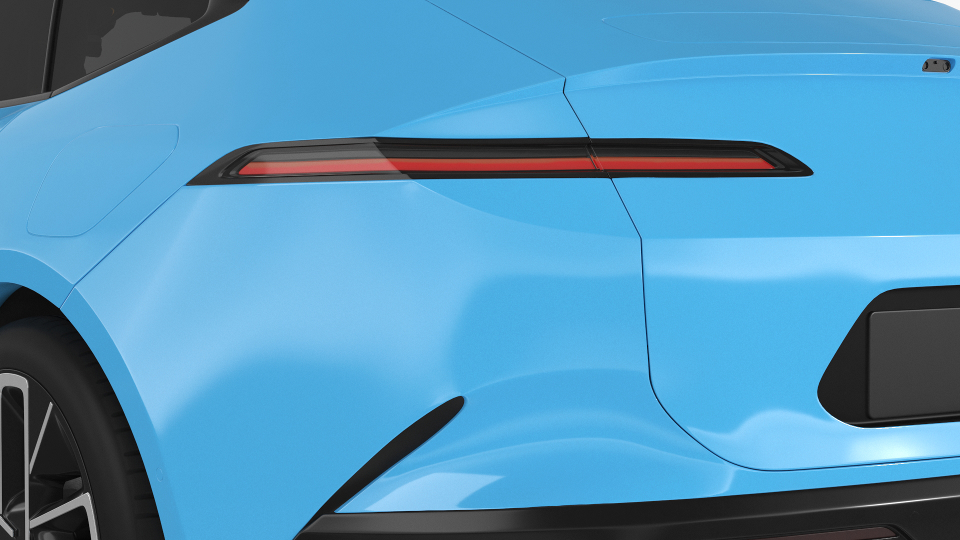 Generic Luxury Electric Sedan Blue Color Rigged 3D
