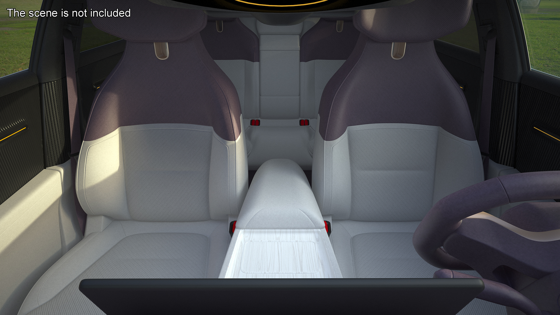 Generic Luxury Electric Sedan Blue Color Rigged 3D