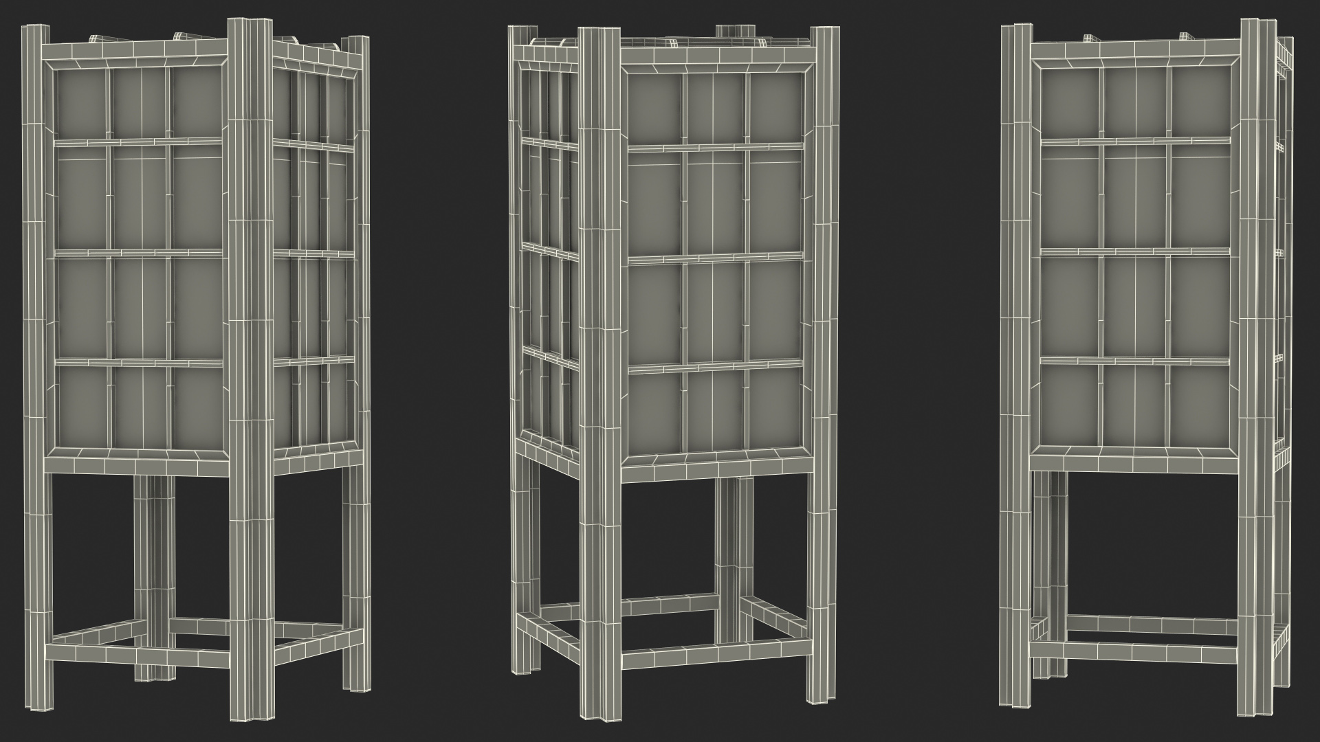 3D model Shoji Floor Lamp Off