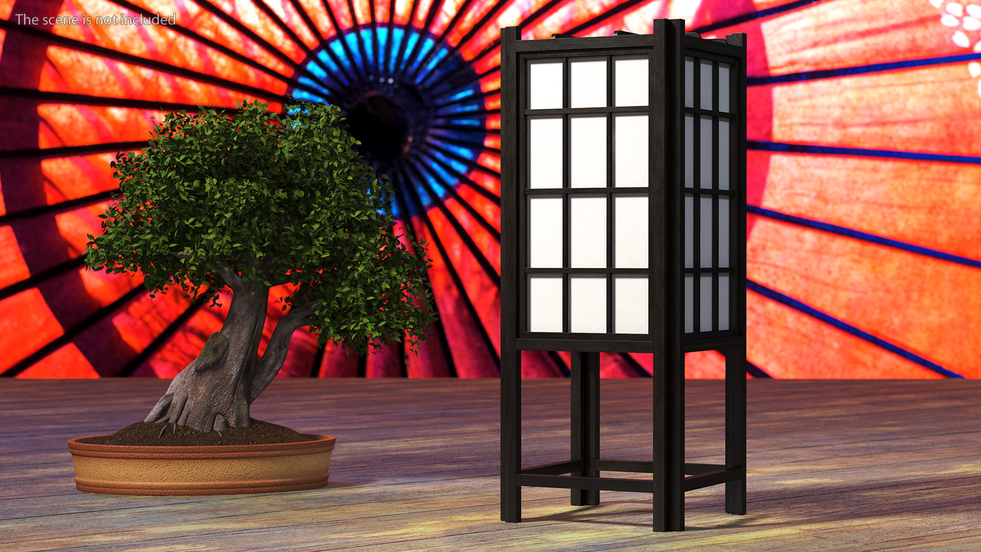3D model Shoji Floor Lamp Off