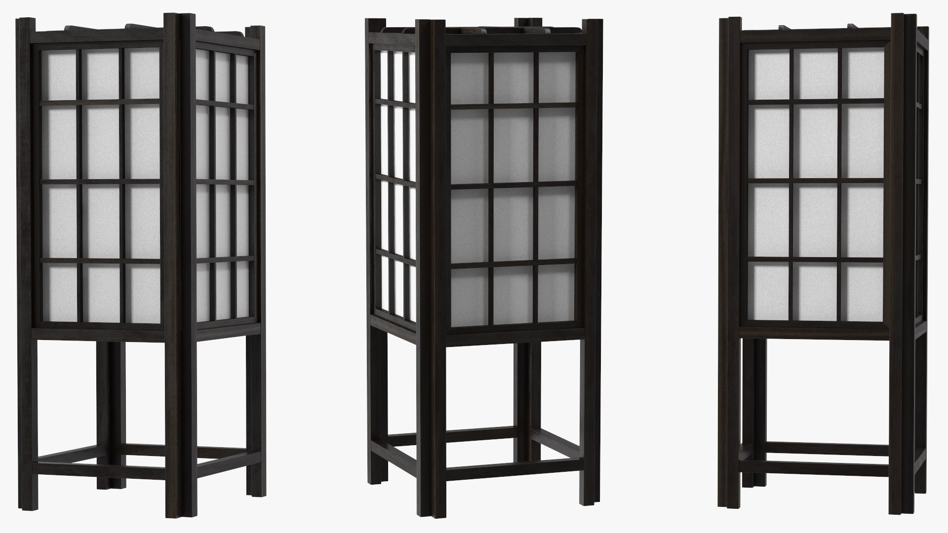 3D model Shoji Floor Lamp Off