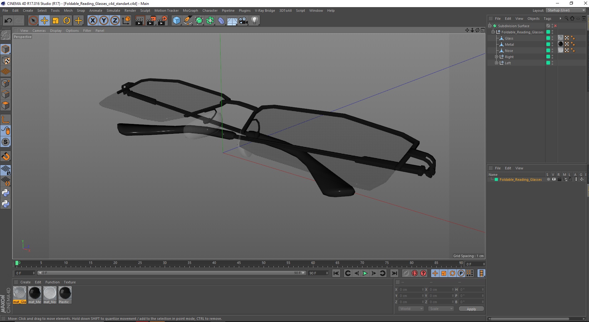 Foldable Reading Glasses 3D model