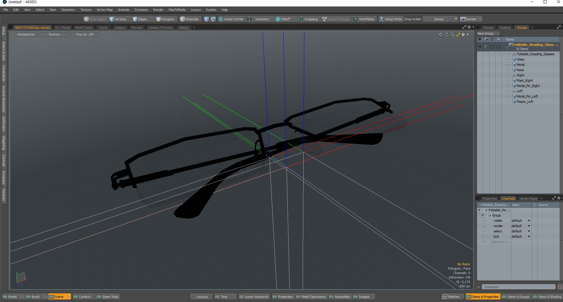 Foldable Reading Glasses 3D model