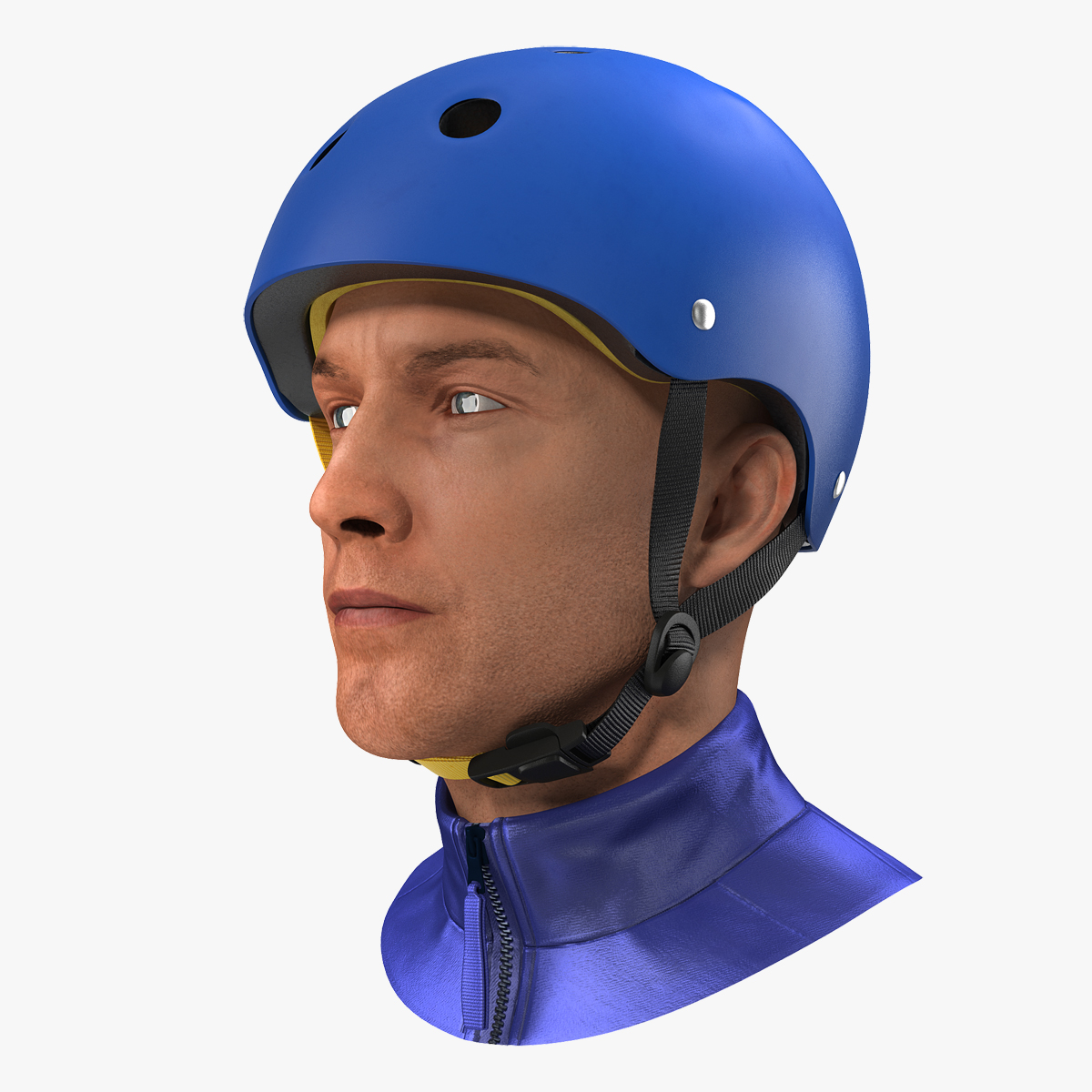 Skate Helmet on Head 3D Model