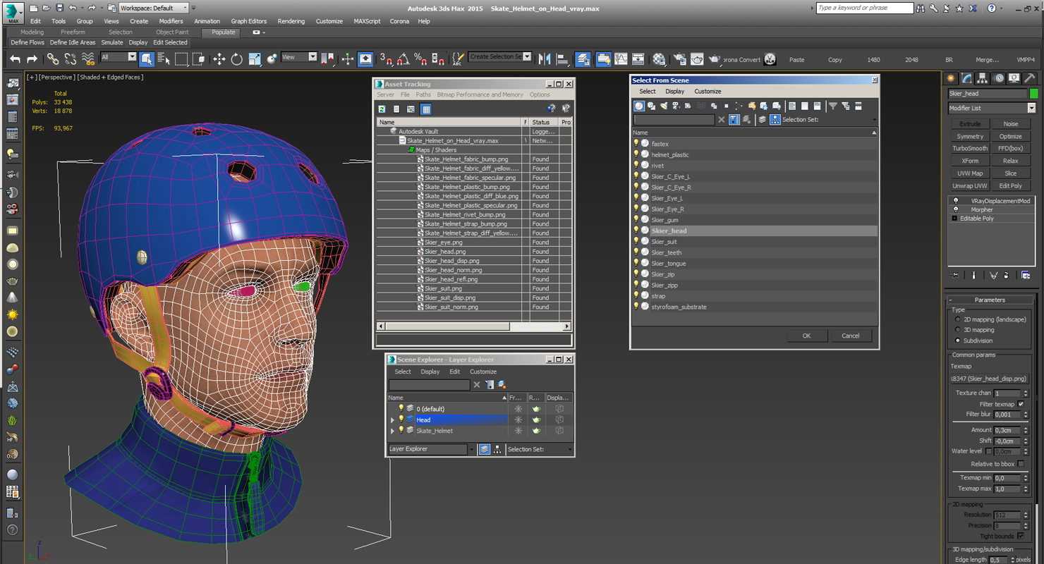 3D model Skate Helmet on Head