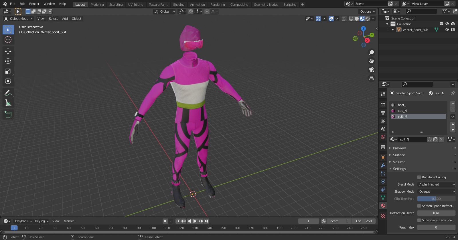 Winter Sport Suit 3D