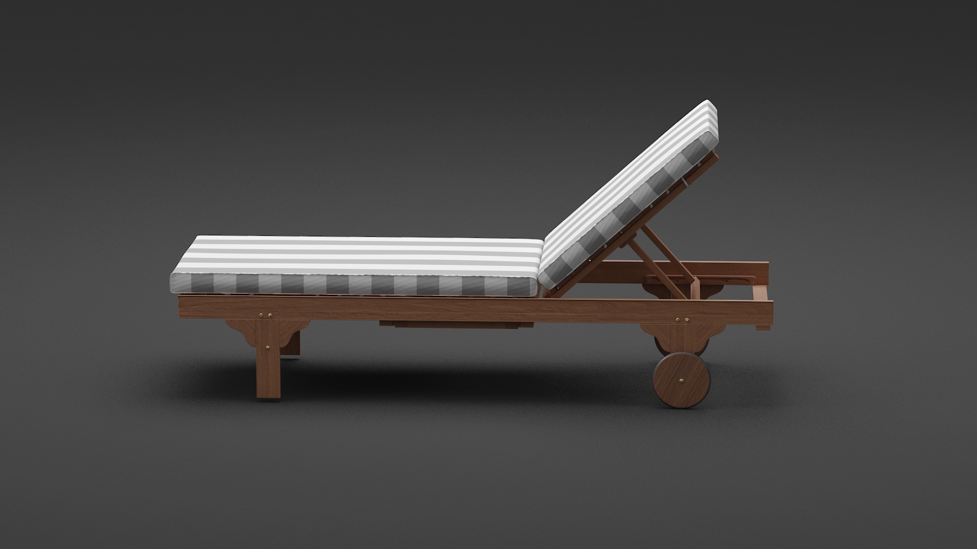 Outdoor Patio Fabric Chair with Gray Stripes 3D model