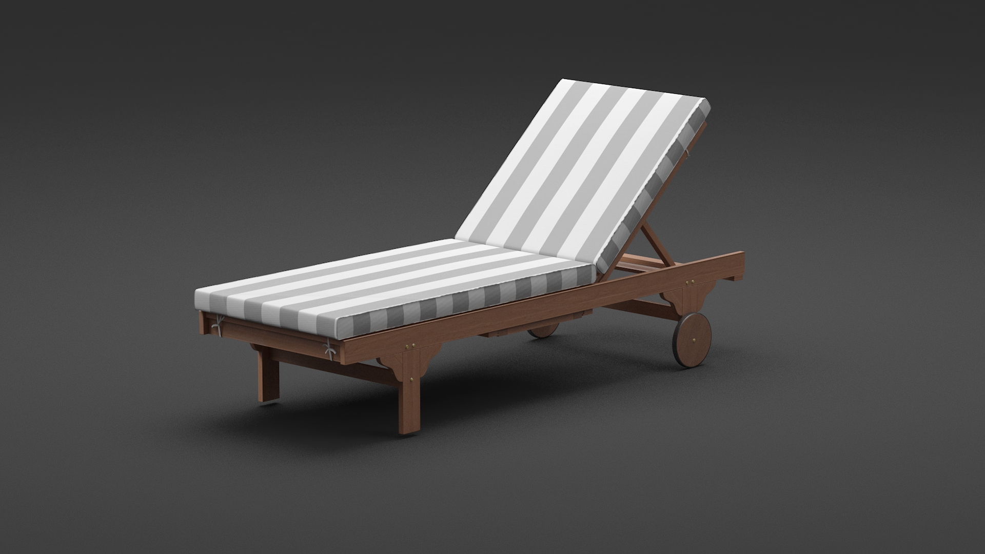 Outdoor Patio Fabric Chair with Gray Stripes 3D model