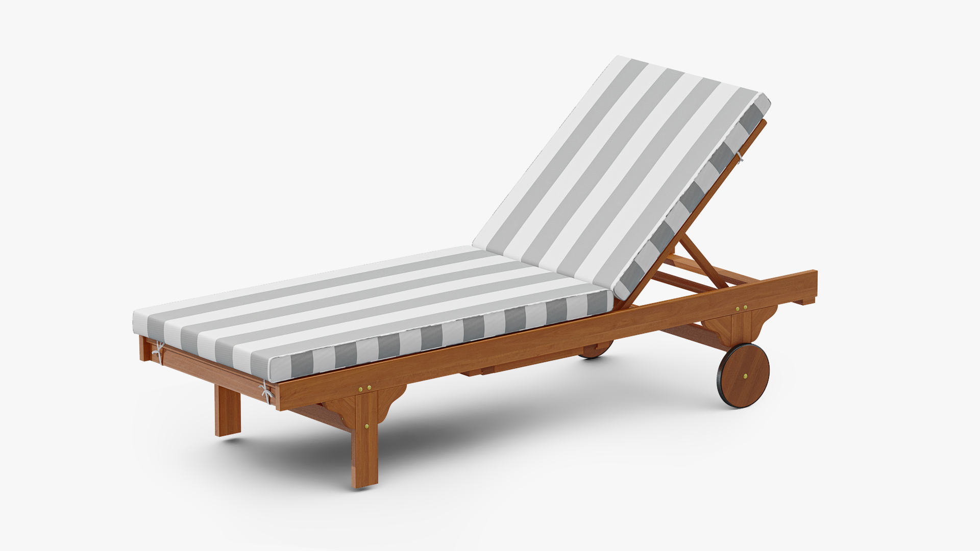 Outdoor Patio Fabric Chair with Gray Stripes 3D model