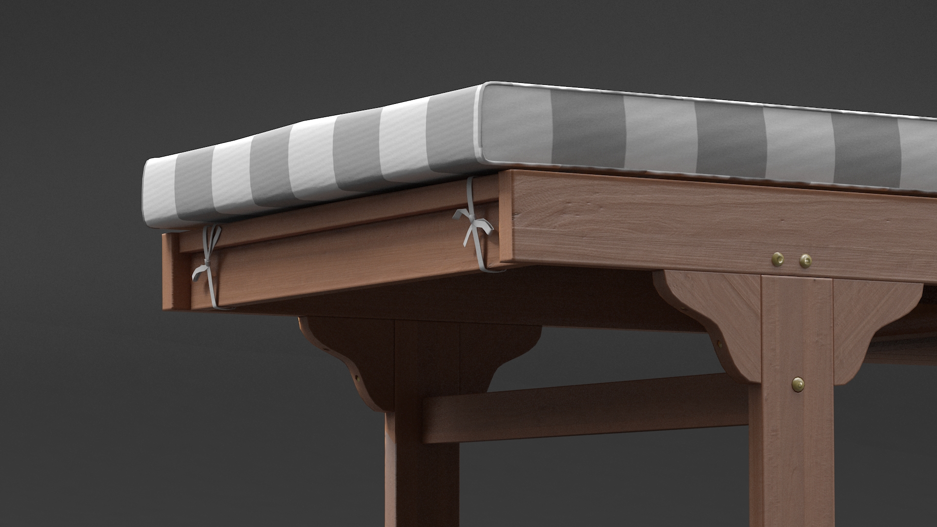 Outdoor Patio Fabric Chair with Gray Stripes 3D model