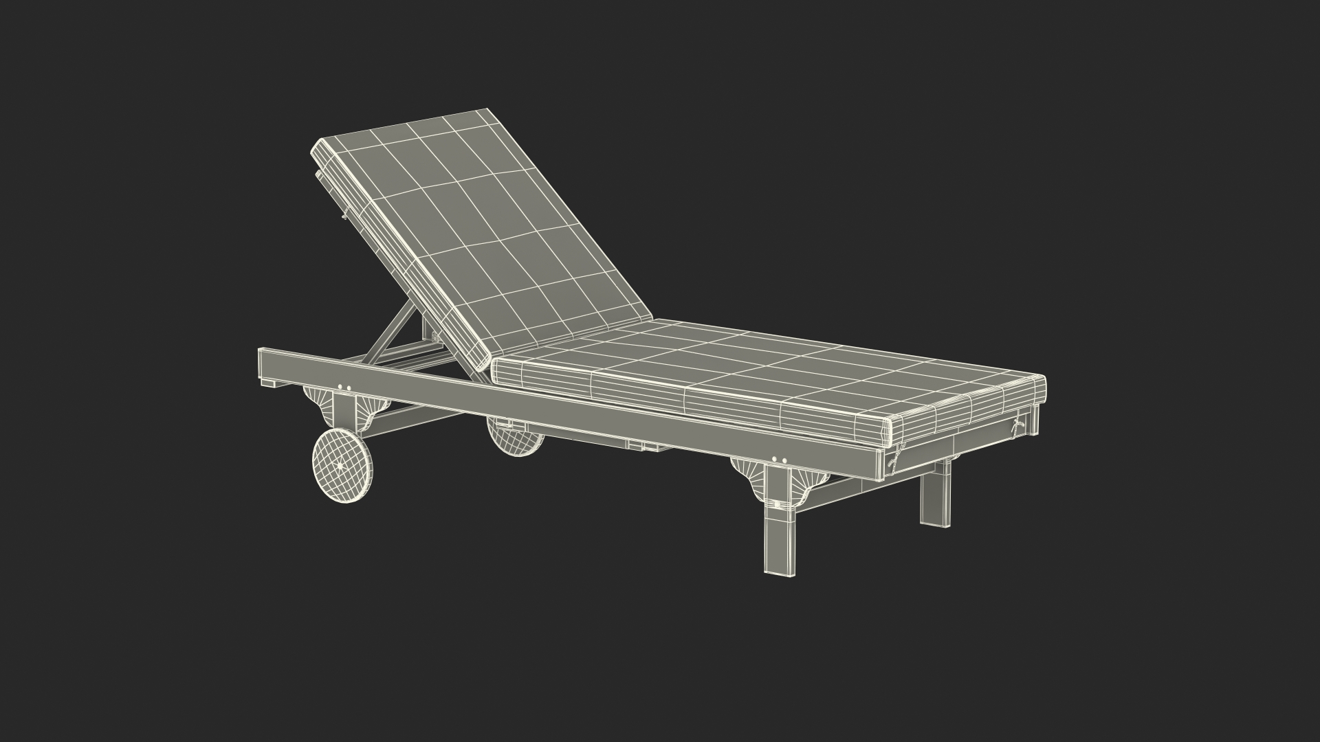 Outdoor Patio Fabric Chair with Gray Stripes 3D model