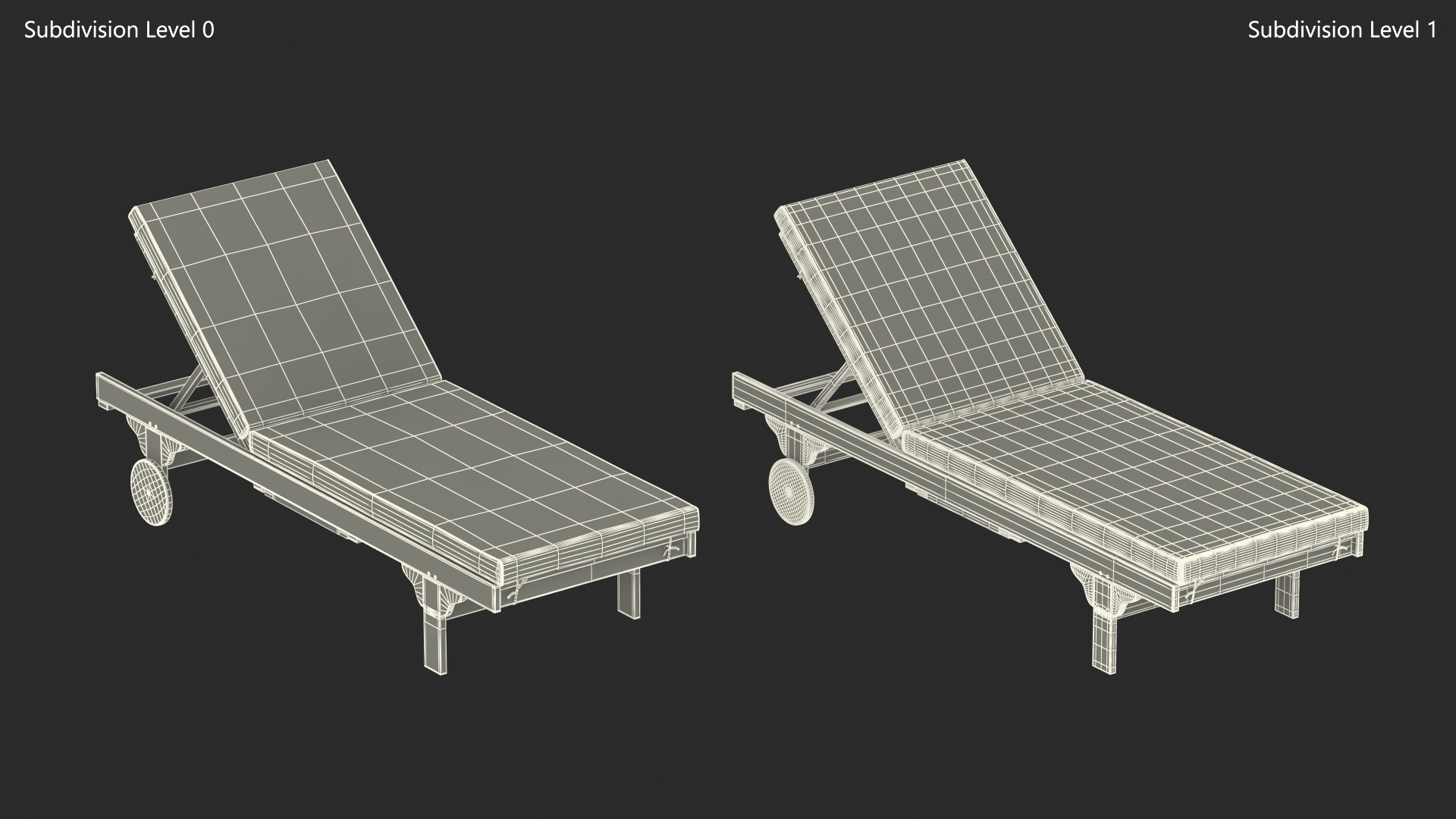 Outdoor Patio Fabric Chair with Gray Stripes 3D model