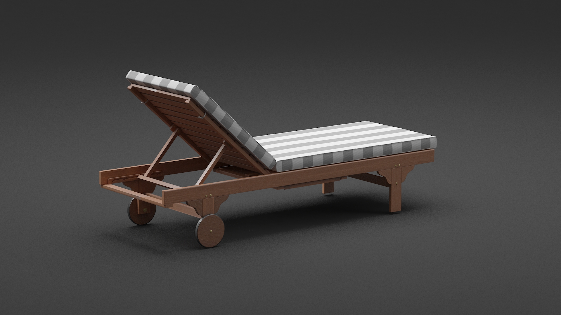 Outdoor Patio Fabric Chair with Gray Stripes 3D model